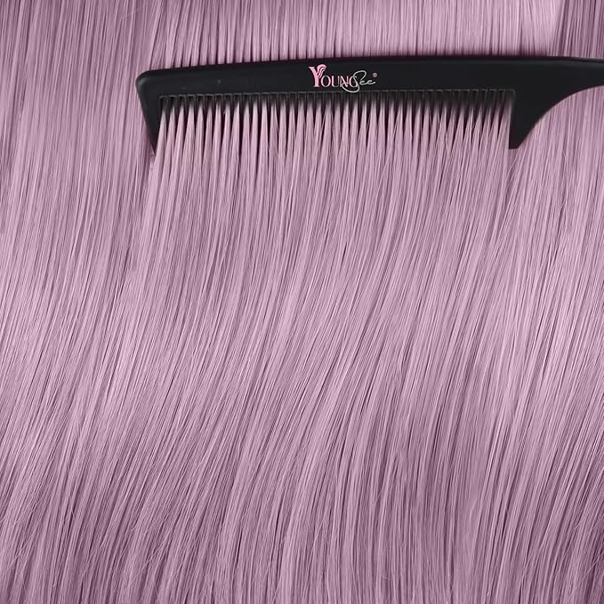 YoungSee Tape Hair Extensions Light Purple Long Hair Extensions Tape in 22 Inch Invisible Tape in Hair Extensions Human Hair Purple for Experimenting colors
