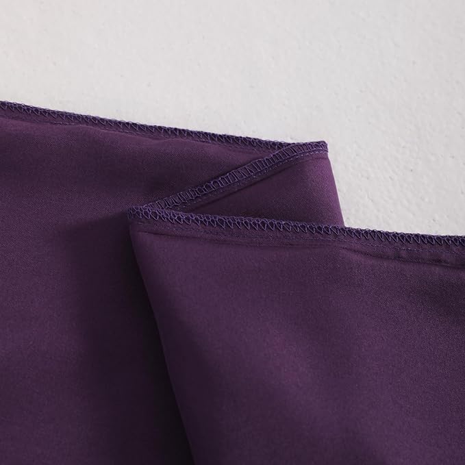 NTBAY 2 Pack Satin King Pillowcases for Hair and Skin, Luxurious and Silky Pillow Cases with Envelope Closure, 20x40 Inches, Eggplant Purple