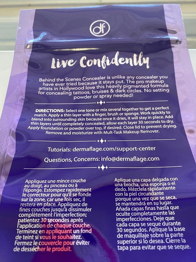 Waterproof Concealer Cream, Full Coverage Waterproof Makeup, Color Match Promise by Dermaflage, 6g