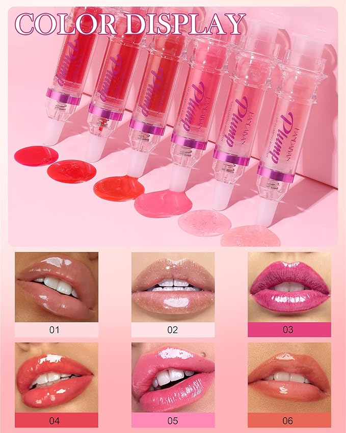 Spicy Lip Plumping Booster,Plumping Lip Oil with Chili Extract,High-Shine Smooth Fuller Lips,Hydrating Pink LIp Goloss Lip Glaze,Plump and Pout Lip Plumper Lipstick,Christmas Makeup Gift for Women-03#
