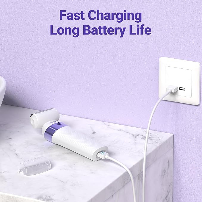 Bikini Trimmer for Women, IPX7 Waterproof Wet & Dry Electric Razors for Women, Bikini Legs Underarm Pubic Hairs Rechargeable Electric Shaver with 3 Trimmer Heads