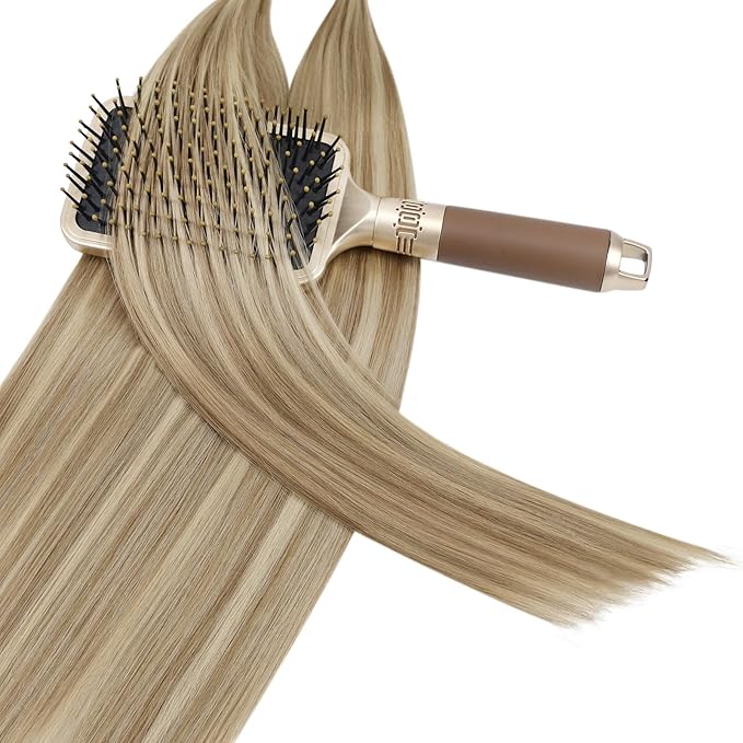 YoungSee U Tip Hair Extensions Human Hair Highlight Golden Blonde and Medium Blonde Ktips Hair Extensions Real Hair 18 Inch U Tips Human Hair Extension Straight K Tip Extension Add Volume 1G/S 50G