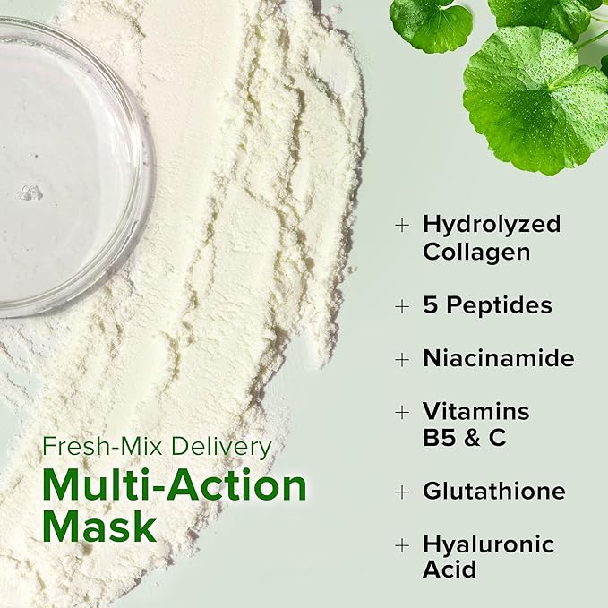 Ebanel Collagen Peptides Wash-Off Face Mask Set, 8 Pack Instant Skin Tightening and Lifting Masks, Brightening Face Mask with Niacinamide, Glutathione, Hyaluronic Acid, Vitamin C, Cica, B5, Albumen