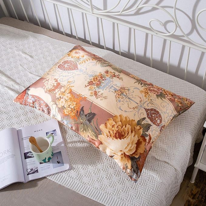SLPBABY Silk Pillowcase for Hair and Skin with Hidden Zipper Print (Queen, Pattern18)