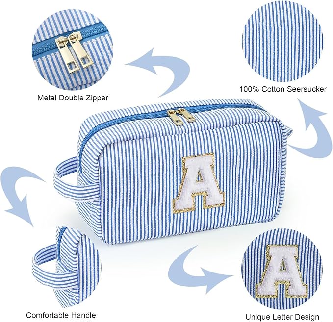YOOLIFE Birthday Gifts for Mom, Gifts for Mom from Daughter, Mama Gifts Idea, Mother In Law Gifts, Monogram Initial Makeup Bag M