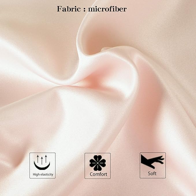 NTBAY Zippered Satin Pillow Cases for Hair and Skin, Luxury King Hidden Zipper Pillowcases Set of 2, 20x36 Inches, Pink