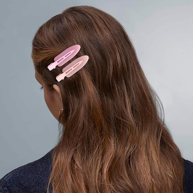 10 Pcs Creaseless No Crease No Bend Flat Hair Clips For Styling Non Slip Makeup Clips For Women Salon Hairstyle,Jelly Orange Pink Rose Red