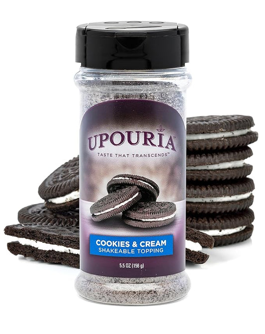 Upouria Cookies & Cream Coffee Topper, Vegan, Rich Flavor Enhancer for Coffee, Hot Chocolate, Ice Cream, 5.5oz