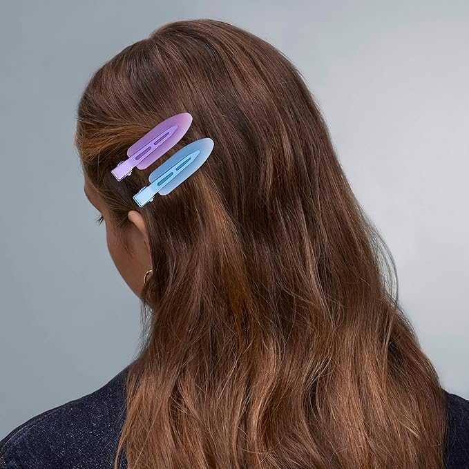 10 Pcs Creaseless No Crease No Bend Flat Hair Clips For Styling Non Slip Makeup Clips For Women Salon Hairstyle,Jelly White Green Neon-Green Blue Purple