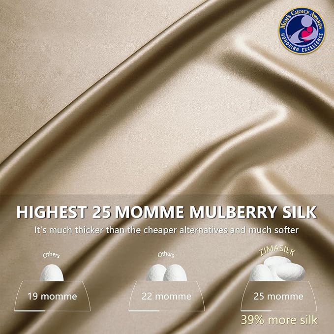 ZIMASILK 25 Momme 100% Pure Mulberry Silk Pillowcase for Hair and Skin Care, Highest Grade 6A Pillow Cases for Women, Long-Lasting Durablity, Gift for Women Men, 1Pc (Queen 20"x30", Taupe)
