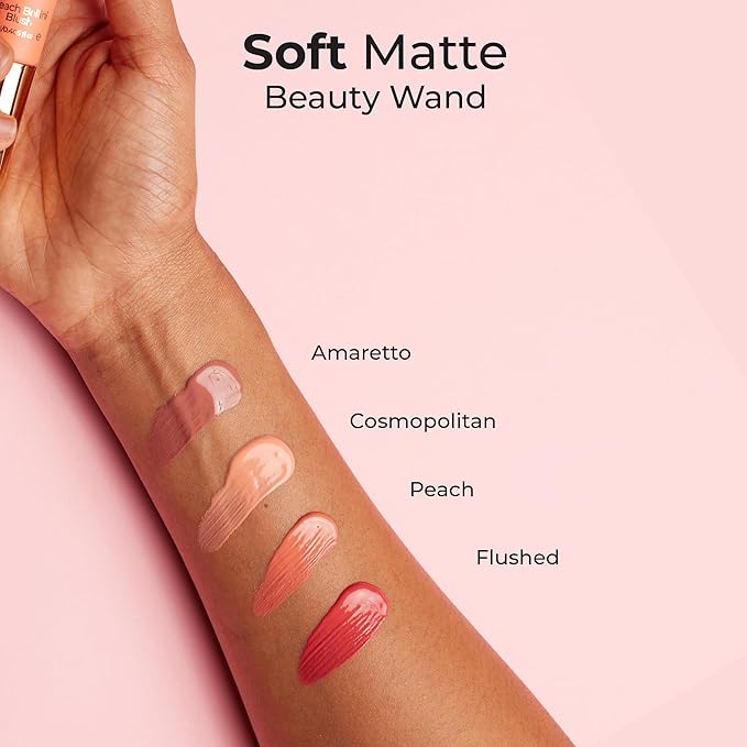 MCoBeauty Soft Matte Beauty Wand, Peach Bellini Blush, Velvety Finish of Buildable Color, Vegan, Cruelty Free Cosmetics