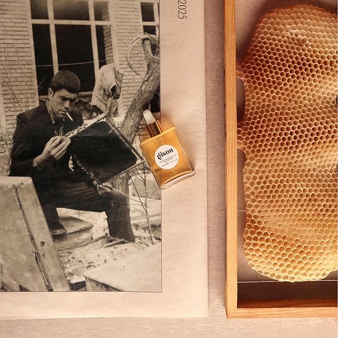 Gisou Honey Infused Hair Oil Mini - Hydrating & Frizz Control Treatment with Mirsalehi Honey, Adds Shine & Heat Protectant for All Hair Types, 0.7 Fl Oz