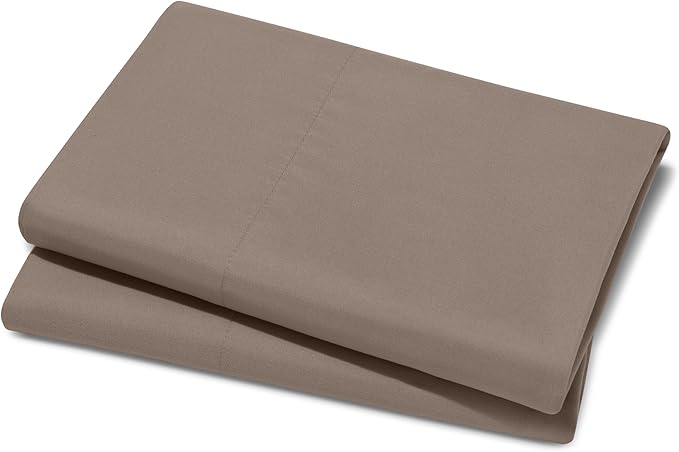 Bare Home Microfiber Pillow Cases - King 20x36 - Cooling Pillowcases - Double Brushed - Easy Care - Envelope Closure (King Pillowcase Set of 2, Taupe)