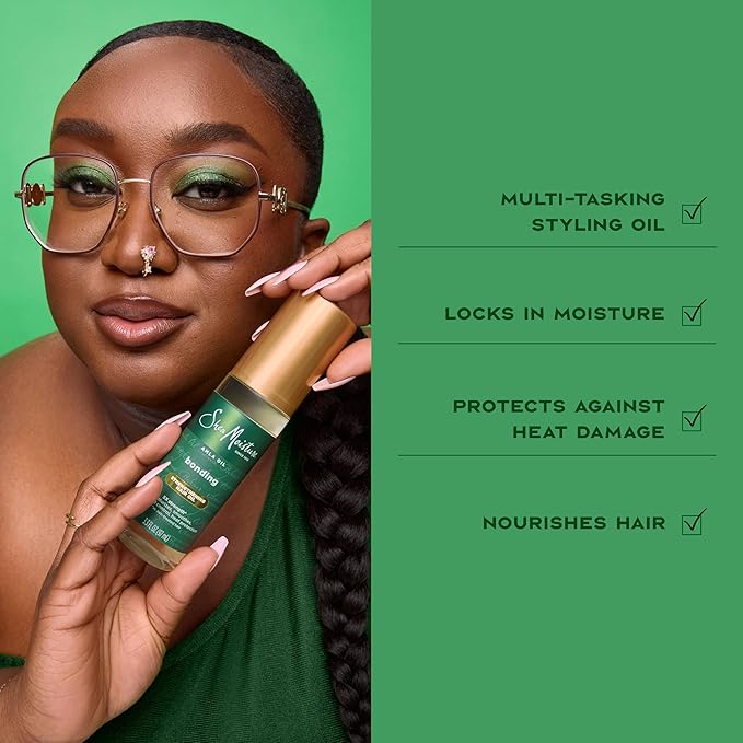 Shea Moisture Bonding Oil Amla Oil To Protect, Strengthen And Smooth Hair With Amla Oil And Fair-Trade Shea Butter With 5X Strength And 24-Hour Frizz & Humidity Control 3.3 Fl Oz