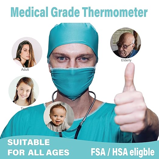 Amplim Digital Forehead Thermometer for Kids, Adults, and Babies - Touchless, Non-Contact Fever Thermometer with Temporal Head Function - No-Touch Thermometer for Accurate Temperature