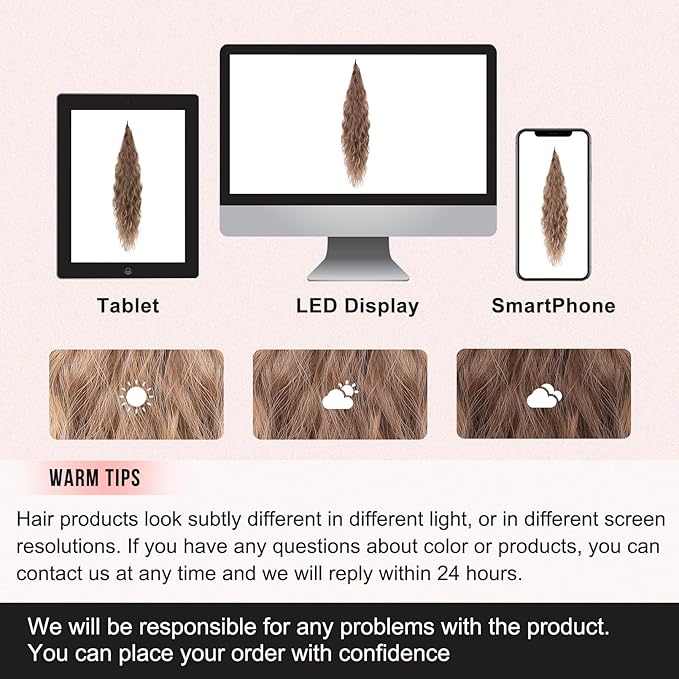 Flufymooz Ponytail Extension, Flexible Wrap Around Ponytail Extension Long Wavy Curly Ponytail Hair Extensions Natural pony tail Synthetic Hairpiece for Women 26 Inch (Chocolate Brown to Light Brown)