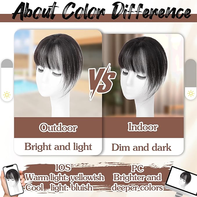 Hair Toppers for Women Real Human Hair - 360° Coverage Brown Black Clip In Topper with Bangs for Thinning Hair Upgraded 4×6 cm Silk Base Ideal for Everyday Use