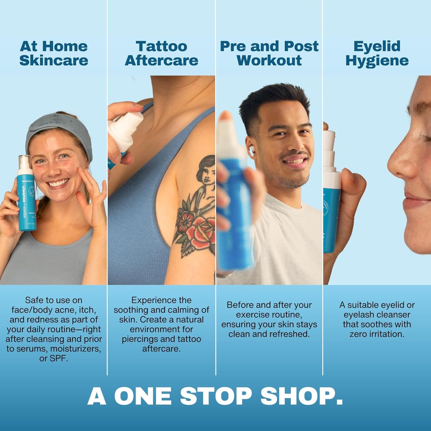 Hypochlorous Acid Spray – HOCl Face & Skin Mist for Acne, Eczema & Irritation – Multi-Purpose Skin Repair – Eyelid Cleanser, Post-Workout, Post-Procedure, Scalp, Sensitive Skin TSA 2 oz