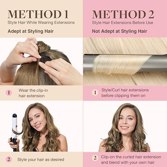 GOO GOO Clip in Hair Extensions Real Human Hair, Remy Human Hair Extensions Clip ins for Women, Natural Human Hair, 24inch 120g 7Pcs, 7 Bronde