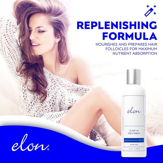 Elon Thinning Hair Leave In Treatment (6.7oz) — Hair Growth Products for Women — Scalp Health & Conditioner — Color Safe & Paraben-Free