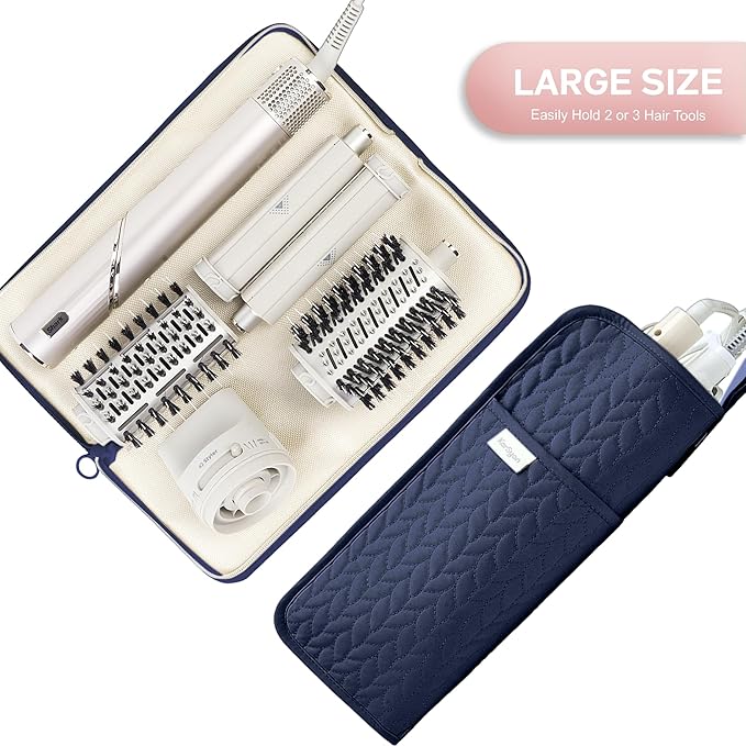 Hot Tools Organizer Heat Resistant Mat Case Hair Tools Holder Travel Bag Portable Hair Styling Tools Cover Pouch for Curling Iron,Flat Iron,Hair Straightener (Blue)