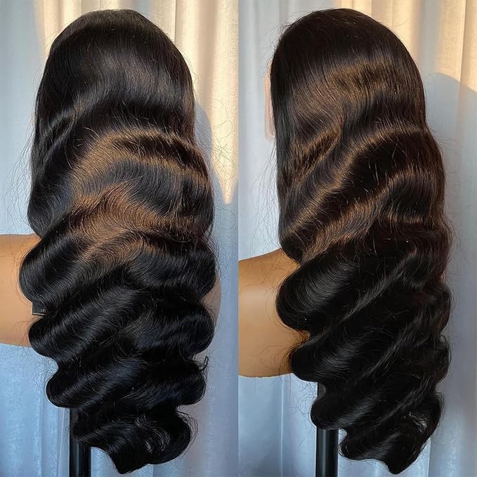 32Inch Wigs Human Hair 180% Density 13x6 Body Wave Lace Front Wigs Human Hair Pre Plucked for Women HD Transparent Lace Frontal Wigs Natural Glueless Wig