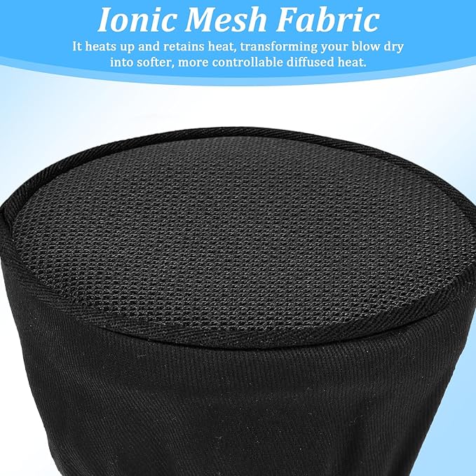 Hair Dryer Diffuser, Double-Layer Nylon Hair Dryer Sock Cover for Curly, Foldable Travel Diffuser Dryers Attachment, Soft, Heat-Resistant, Flexible, Reusable Diffusers Attachment