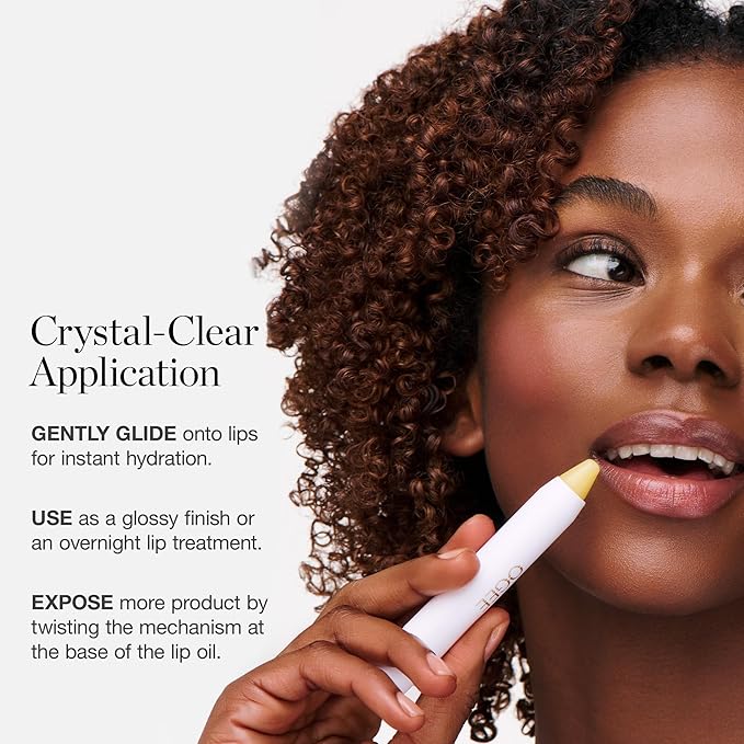 Ogee Sculpted Lip Oil - Lip Stain Made with 100% Organic Coconut Oil, Jojoba Oil, and Vitamin E - Best as Lip Balm or Overnight Lip Treatment - CLEAR