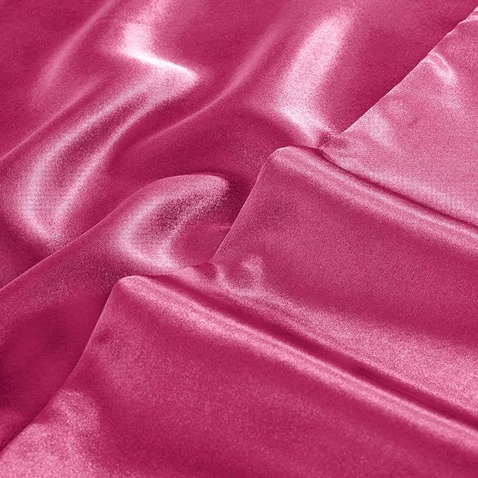 Aormenzy Satin Body Pillow Cover Set of 2, 20x54 Inches Hot Pink Body Pillow Case for Adults, Silky Soft & Cooling Body Pillow Pillowcase with Envelope Closure