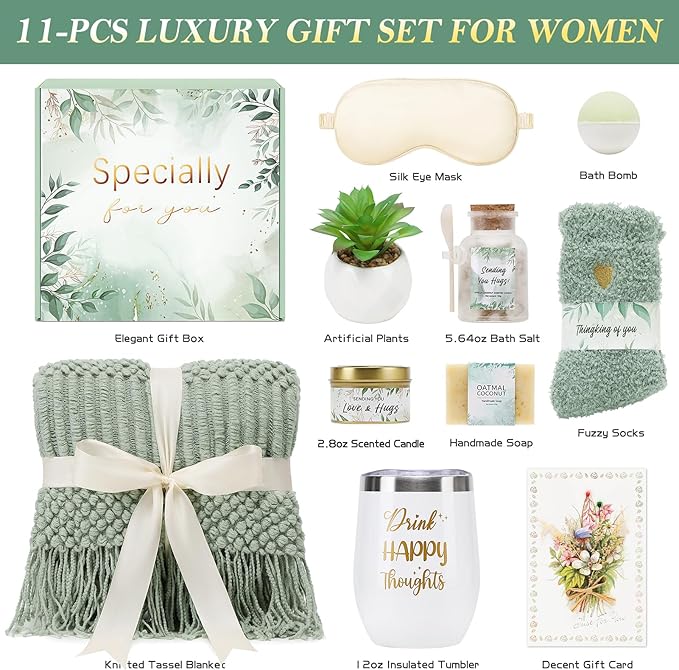 Self Care Gifts Spa Gifts for Women, Birthday Gifts Get Well Soon Gifts for Women Care Package, Sympathy Gift Baskets, Thinking of You for Mom Girlfriend Sister Wife