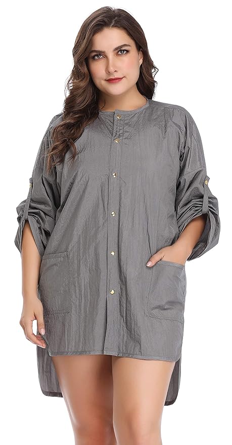 Hairdresser Grooming Smock for Men and Women, Barber Jackets Apron for Dog Groomers, Salon Hair Stylist, Nail Tech-Grey