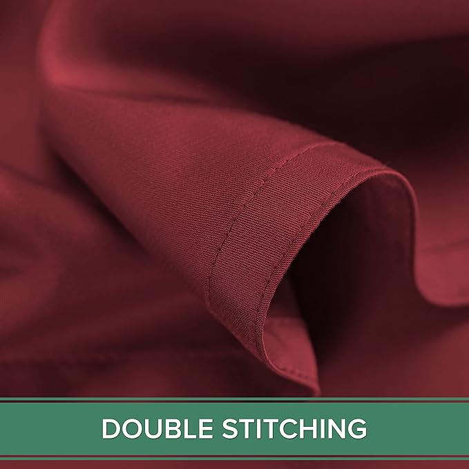 Queen Pillowcases by Pure Bamboo, Genuine 100% Organic Viscose Derived from Bamboo, Luxuriously Soft & Cooling, Double Stitching, Envelope Closure (2 Queen Pillowcases, Merlot)