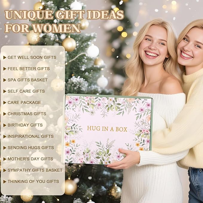 Get Well Soon Gift Baskets for Women, Self Care Gifts for Women Birthday Care Package Spa Kit, Inspirational Sunflower Christmas Gifts for Mom Her Friend Sister Wife, Thinking of You Sympathy Gift