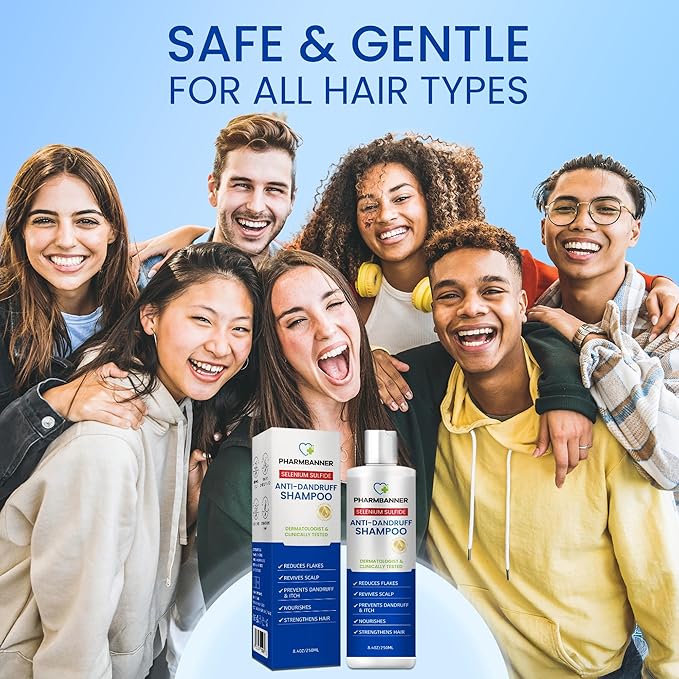 Anti-Dandruff Shampoo with Selenium Sulfide – Medicated Anti-Fungal Formula for Seborrheic Dermatitis & Folliculitis – Itchy, Flaky & Oily Scalp Relief – Menthol & Lavender Oil