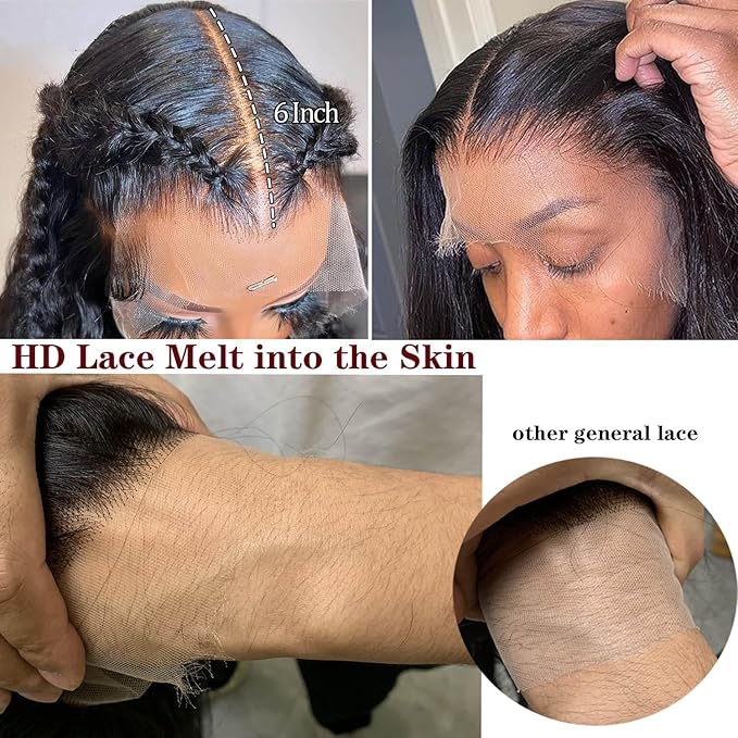 32Inch Wigs Human Hair 180% Density 13x6 Body Wave Lace Front Wigs Human Hair Pre Plucked for Women HD Transparent Lace Frontal Wigs Natural Glueless Wig