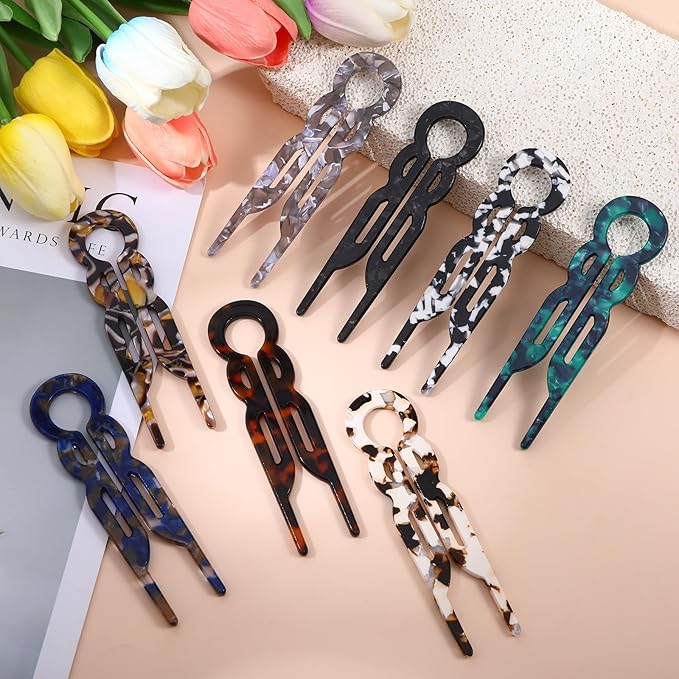8 Pcs French Hair Pins for Women French Hair Clips Elegant Design Accessories Suitable for Christmas Valentines Wedding Birthday Thanksgiving Hairpin Gifts (Set B)