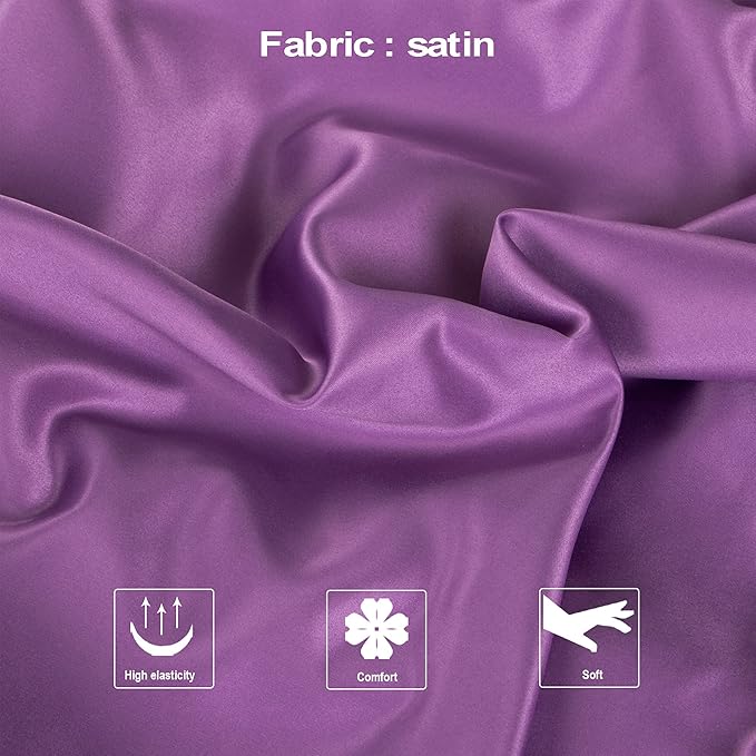 NTBAY Zippered Satin Pillow Cases for Hair and Skin, Luxury Standard Hidden Zipper Pillowcases Set of 2, 20x26 Inches, Purple