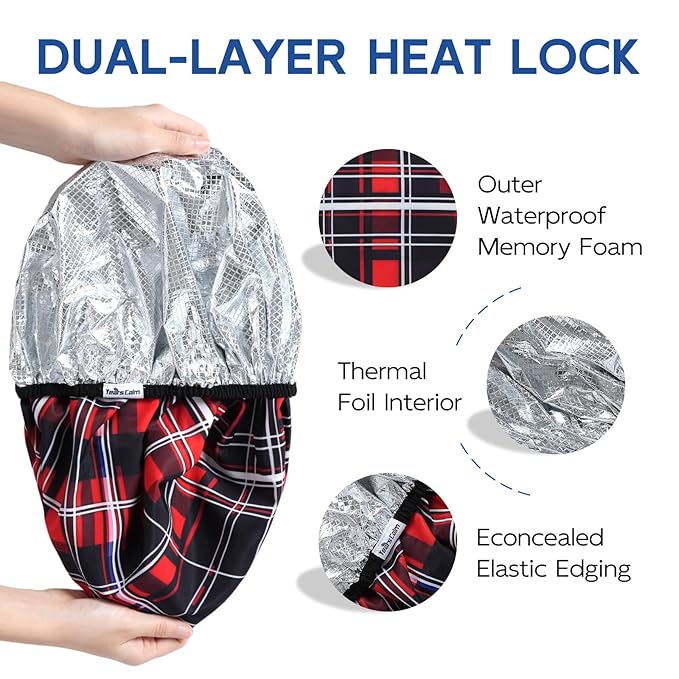 Years calm Shower Cap for Men, Waterproof & Heat-Retaining Hair Treatment Cap – Reusable Men’s Shower Cap with Foil Lining, Elastic Band, for Steam Care, Hair Mask & Oil Conditioning