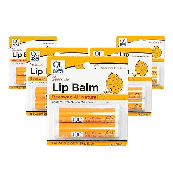 Quality Choice Beeswax Lip Balm All Natural 2 Tubes 0.15oz Each (1)