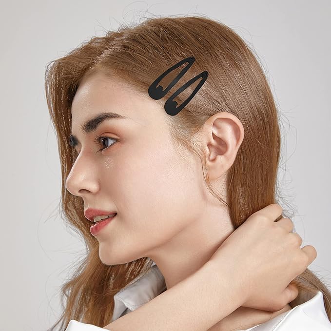 Dofash 2IN Epoxy Snap Hair Clips for Women, 12 Count - Black Amber