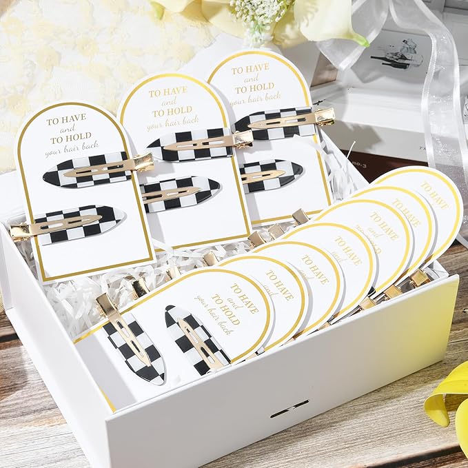 20PCS Bridesmaid Hair Clips No Bend Hair Clips Bridesmaid Hair Accessories Gifts Makeup Creaseless Glitter Hair Clip for Bride Women Girls(20Pcs/10Cards)