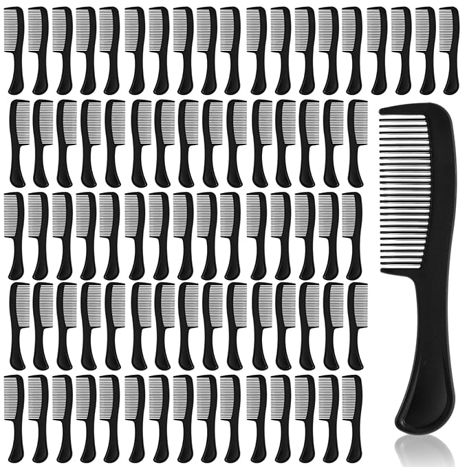 200Pcs Black Combs in Bulk, Individually Wrapped Widen Comb, Sturdy Hair Comb for Women and Men, Hair Combs for Home Homeless Hotel Shelter Charity Church Travel Nursing (5.9 Inch)