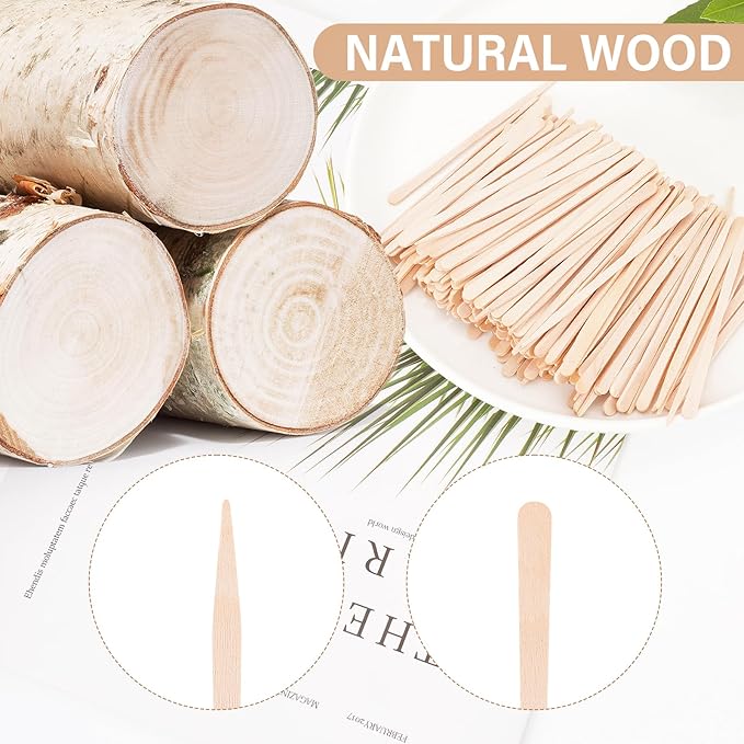 1200 Pcs Eyebrow Wax Sticks, Small Wooden Waxing Sticks, Wax Spatulas Craft Applicator Sticks for Body Hair Removal, Eyebrow Lip Nose Brow Facial Smooth, Skin-Spa Home Usage