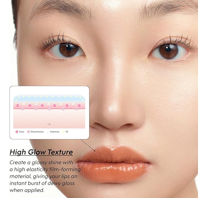 ENTROPY Makeup 2-in-1 Charm Shiny Glowy Lip & Cheek Gloss Tint Keychain, High Pigment Glossy Lip Color & Plumping Gloss, C9 Berly Charm