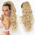 ALXNAN Ponytail Extension,24 Inch Claw Clip in Long Curly Mixed Blonde Ponytail Hair Extension Jaw Clip on Pony Tails Hairpiece for Women