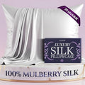 DECOLURE 100% Pure Mulberry Silk Pillow Case King Size – Highest Grade 30 Momme 6A+, Luxuriously Soft & Cooling Silk Pillowcase for Hair & Skin, Hypoallergenic, Breathable, Hidden Zipper (White)