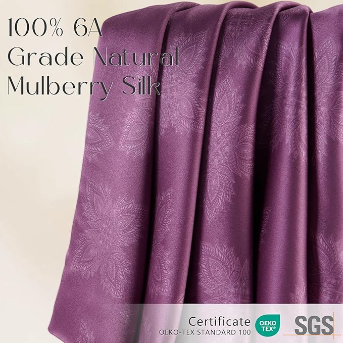 ZIMASILK 100% Pure Mulberry Silk Pillowcase for Hair and Skin Health, Soft and Smooth, Both Sides Premium Grade 6A Silk, 600 Thread Count, with Hidden Zipper, 1pc (Standard 20"x26", Dark Mauve)