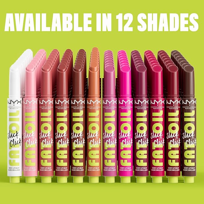 NYX PROFESSIONAL MAKEUP Fat Oil Slick Click, Lightweight, Buildable, Pigmented Vegan Lip Balm - Double Tap