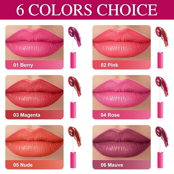 Lip Stain - Lip Stain Peel Off Long-Lasting with Matte Finish Waterproof & Transfer-Proof, Lip Liner Moisturizing & Nourishing Non-Stick Cup Highly Pigmented Color Lip Tint (01 Berry)