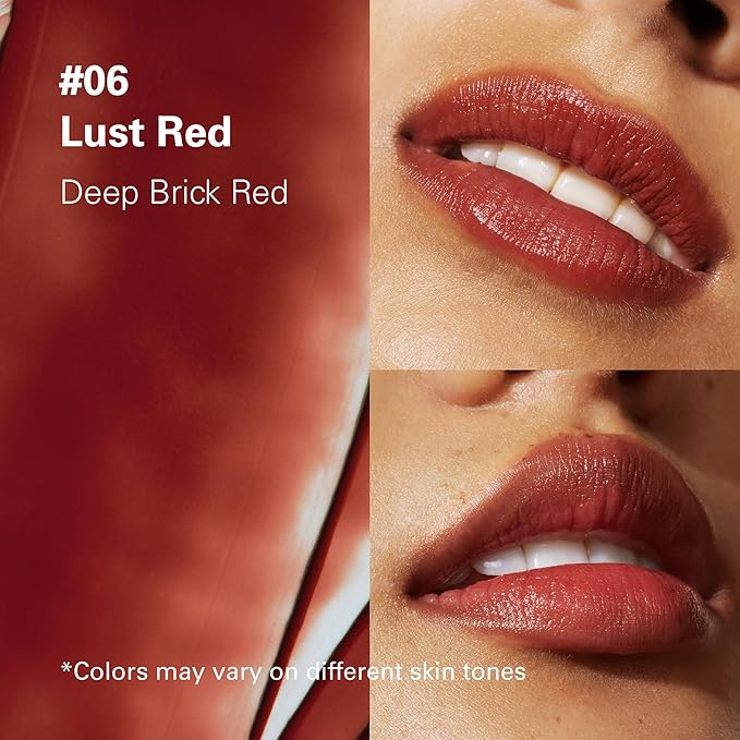 Melixir Vegan Lip Butter #06 Lust Red (+11 more colors), Deep Nourishing Tinted Lip Balm for Dry Lips, Bee-Free, Petrolatum-Free, Plant-Based, Hydrating for Cracked & Chapped Lips, Travel Essentials